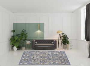 HomeRoots 8' Elegant Green and Ivory Floral Power Loom Area Rug – Timeless Style for Cozy Living Spaces 8' X 10' 527665