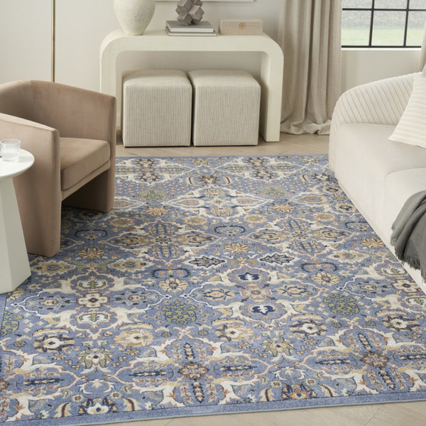 HomeRoots 8' Elegant Green and Ivory Floral Power Loom Area Rug – Timeless Style for Cozy Living Spaces 6' X 9' 527668