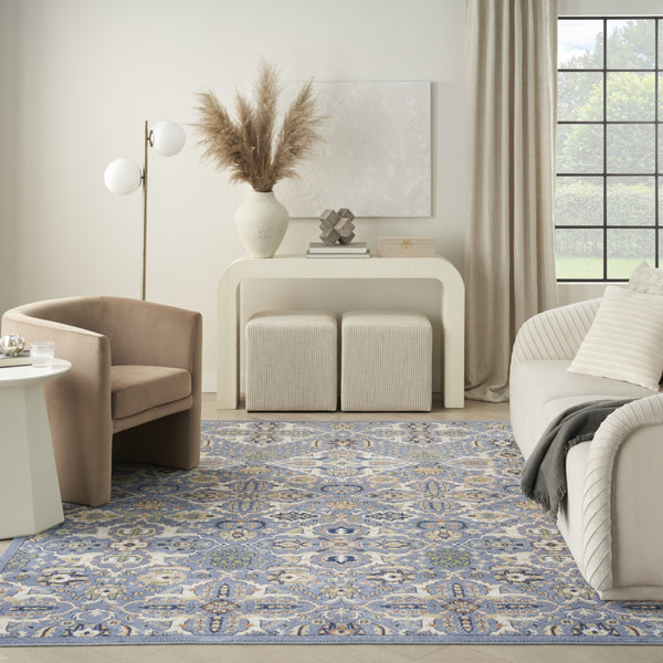 Homeroots 6' X 9' Green And Ivory Floral Power Loom Area Rug  Polypropylene 527668