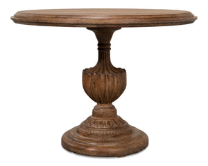 Sarreid Renaissance Pedestal Dining Table – Stylish Solid Old Reclaimed Pine For Timeless Elegance & Durability   52766
