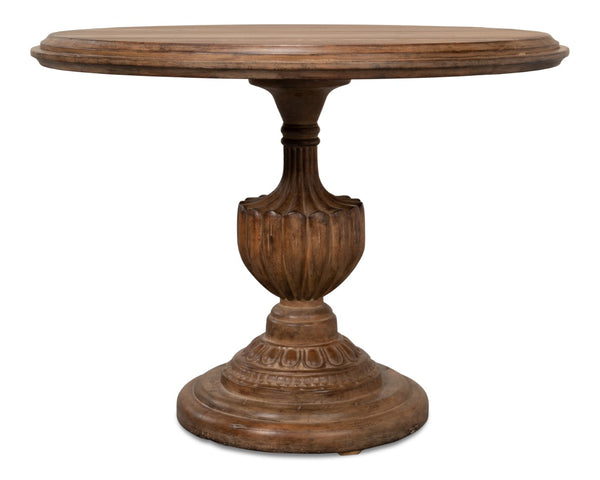 Sarreid Renaissance Pedestal Dining Table – Stylish Solid Old Reclaimed Pine For Timeless Elegance & Durability   52766