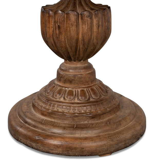 Sarreid Renaissance Pedestal Dining Table – Stylish Solid Old Reclaimed Pine For Timeless Elegance & Durability   52766