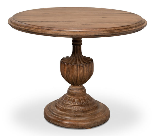 Sarreid Renaissance Pedestal Dining Table – Stylish Solid Old Reclaimed Pine For Timeless Elegance & Durability   52766