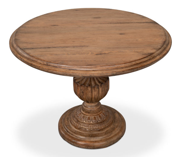 Sarreid Renaissance Pedestal Dining Table – Stylish Solid Old Reclaimed Pine For Timeless Elegance & Durability   52766