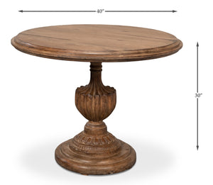 Sarreid Renaissance Pedestal Dining Table – Stylish Solid Old Reclaimed Pine For Timeless Elegance & Durability   52766