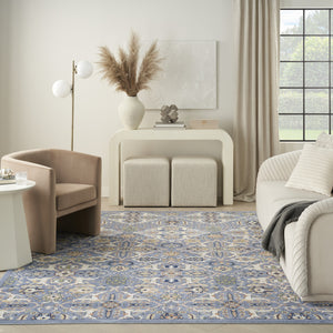 Homeroots 5' X 7' Green And Ivory Floral Power Loom Area Rug  Polypropylene 527670