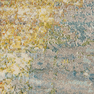 HomeRoots 12' Blue and Gray Abstract Power Loom Area Rug - Modern Design, Soft Comfort for Any Space 10' Round Round 527672