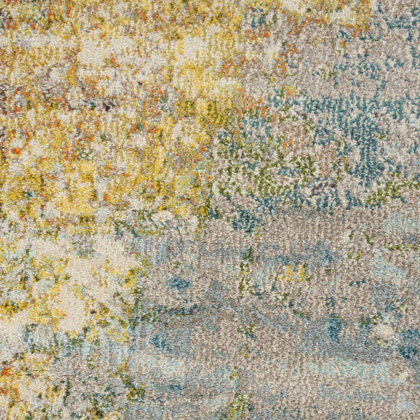 HomeRoots 12' Blue and Gray Abstract Power Loom Area Rug - Modern Design, Soft Comfort for Any Space 10' Round Round 527672