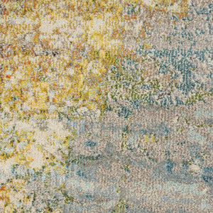 Homeroots 10' Green Round Abstract Power Loom Area Rug  Polypropylene 527672