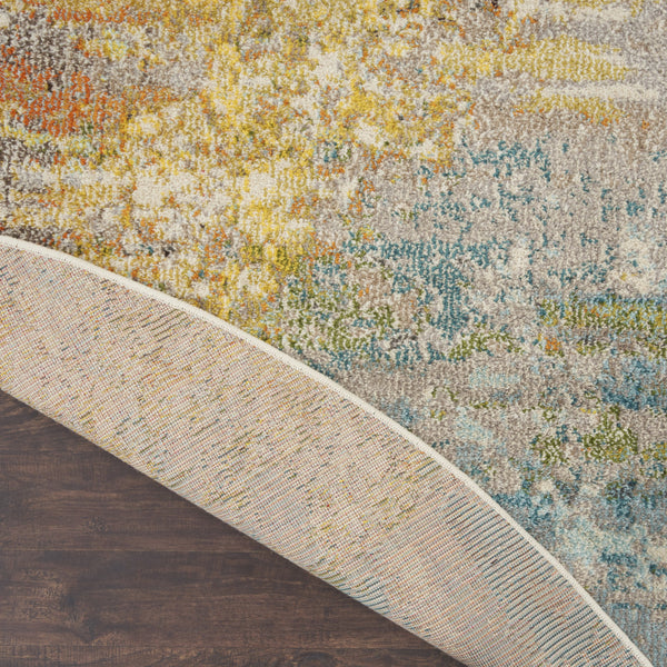 Homeroots 10' Green Round Abstract Power Loom Area Rug  Polypropylene 527672