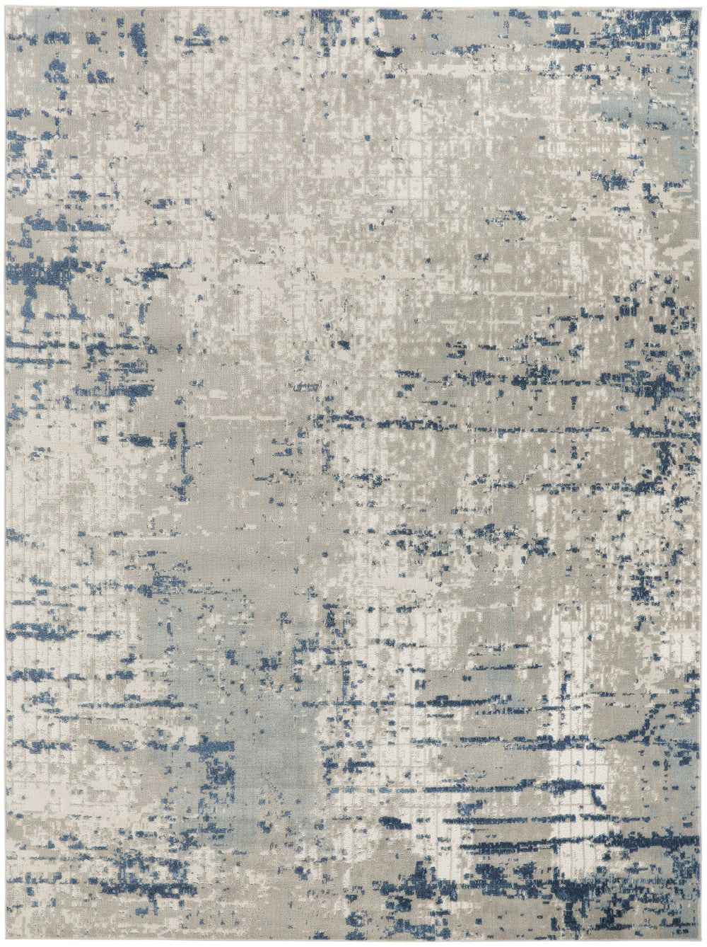 Homeroots 7' X 10' Blue And Gray Abstract Power Loom Area Rug  Polypropylene 527673