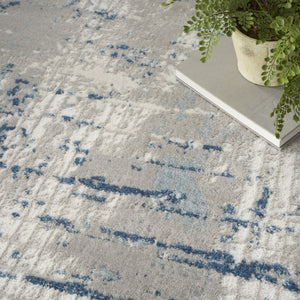 HomeRoots 6' Elegant Ivory Abstract Area Rug - Power Loomed Turkish Design for Modern Living Spaces 7' X 10' 527673