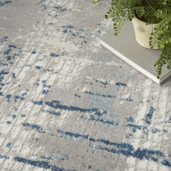 HomeRoots 6' Elegant Ivory Abstract Area Rug - Power Loomed Turkish Design for Modern Living Spaces 7' X 10' 527673