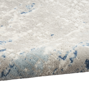 Homeroots 10' Blue And Gray Abstract Power Loom Runner Rug  Polypropylene,Polyester 527675