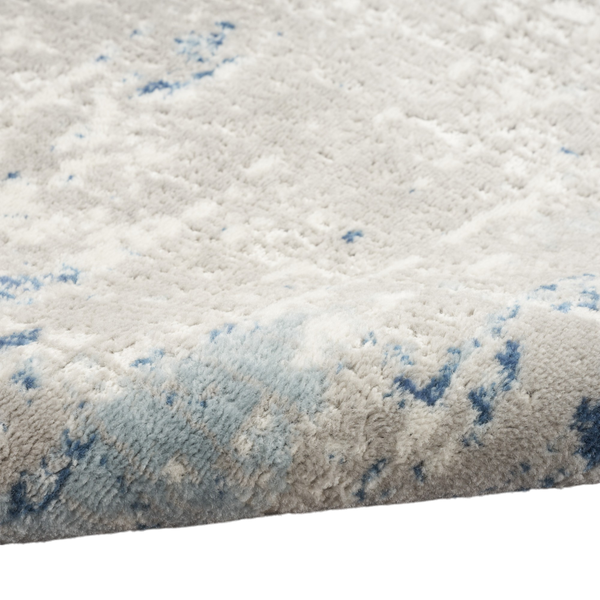 Homeroots 10' Blue And Gray Abstract Power Loom Runner Rug  Polypropylene,Polyester 527675