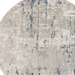 HomeRoots 8' Blue and Gray Abstract Area Rug - Modern Geometric Design for Cozy Contemporary Spaces 8' Round Round 527677