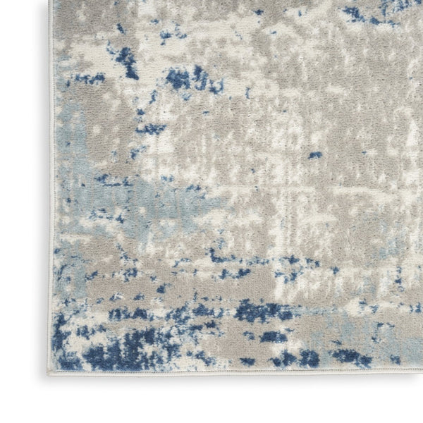 HomeRoots 8' Blue and Gray Abstract Area Rug - Modern Geometric Design for Cozy Contemporary Spaces 8' X 10' Rectangle 527680