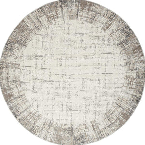 HomeRoots 5' Contemporary Gray Abstract Area Rug for Stylish Living Spaces, Soft Underfoot & Easy Care 8' Round Round 527685