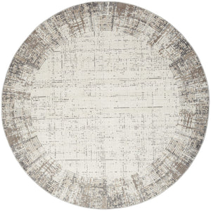 HomeRoots 5' Contemporary Gray Abstract Area Rug for Stylish Living Spaces, Soft Underfoot & Easy Care 8' Round Round 527685