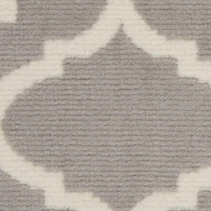 HomeRoots 6' Elegant Gray Moroccan Area Rug - Durable, Power-Loomed Design for Modern and Traditional Spaces 6' X 9' Rectangle 527688