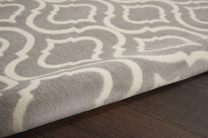 HomeRoots 6' Elegant Gray Moroccan Area Rug - Durable, Power-Loomed Design for Modern and Traditional Spaces 6' X 9' Rectangle 527688