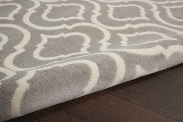 HomeRoots 6' Elegant Gray Moroccan Area Rug - Durable, Power-Loomed Design for Modern and Traditional Spaces 6' X 9' Rectangle 527688