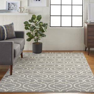 Homeroots 5' X 7' Gray Moroccan Power Loom Area Rug  Polypropylene 527689