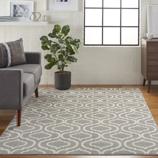 Homeroots 5' X 7' Gray Moroccan Power Loom Area Rug  Polypropylene 527689
