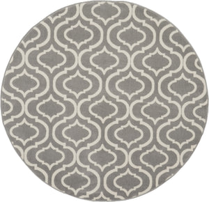 Homeroots 5' Gray Round Moroccan Power Loom Area Rug  Polypropylene 527690