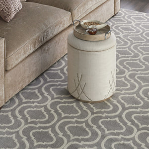 HomeRoots 6' Elegant Gray Moroccan Area Rug - Durable, Power-Loomed Design for Modern and Traditional Spaces 8' X 10' Rectangle 527691