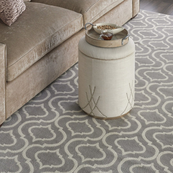 HomeRoots 6' Elegant Gray Moroccan Area Rug - Durable, Power-Loomed Design for Modern and Traditional Spaces 8' X 10' Rectangle 527691