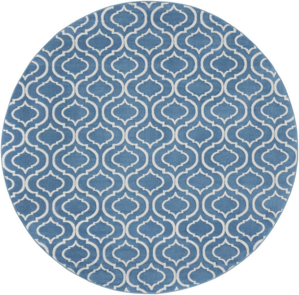 HomeRoots 8' Gray Round Moroccan Area Rug - Stylish Power Loomed Design for Modern and Traditional Spaces 8' Round Round 527693