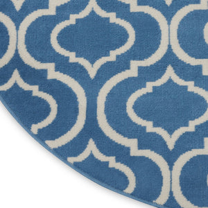 HomeRoots 8' Gray Round Moroccan Area Rug - Stylish Power Loomed Design for Modern and Traditional Spaces 8' Round Round 527693