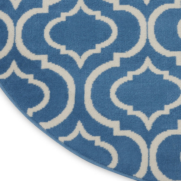 HomeRoots 8' Gray Round Moroccan Area Rug - Stylish Power Loomed Design for Modern and Traditional Spaces 8' Round Round 527693