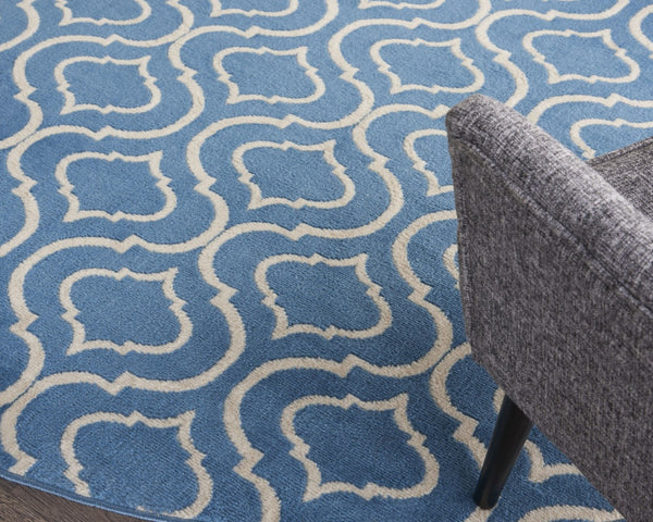 HomeRoots 8' Gray Round Moroccan Area Rug - Stylish Power Loomed Design for Modern and Traditional Spaces 8' Round Round 527693