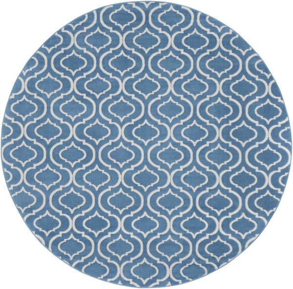 HomeRoots 8' Gray Round Moroccan Area Rug - Stylish Power Loomed Design for Modern and Traditional Spaces 8' Round Round 527693