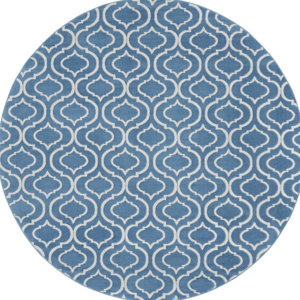 HomeRoots 8' Gray Round Moroccan Area Rug - Stylish Power Loomed Design for Modern and Traditional Spaces 8' Round Round 527693