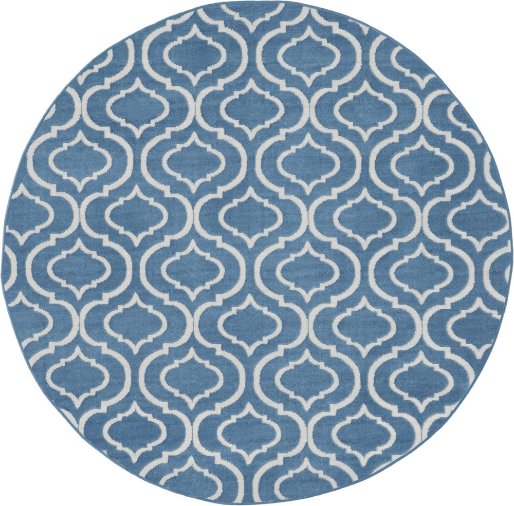 Homeroots 5' Gray Round Moroccan Power Loom Area Rug  Polypropylene 527695
