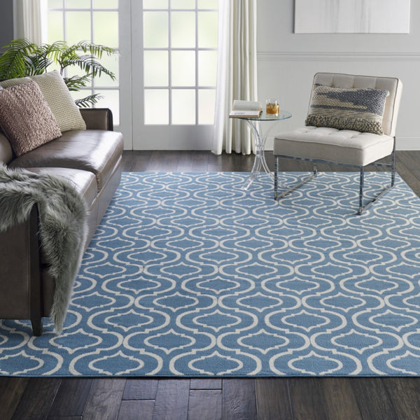 HomeRoots 8' Gray Round Moroccan Area Rug - Stylish Power Loomed Design for Modern and Traditional Spaces 8' X 10' Rectangle 527699