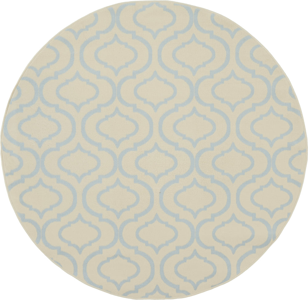 Homeroots 5' Gray Round Moroccan Power Loom Area Rug  Polypropylene 527704