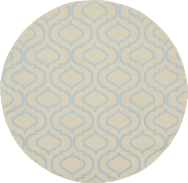 Homeroots 5' Gray Round Moroccan Power Loom Area Rug  Polypropylene 527704