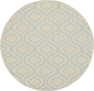 Homeroots 5' Gray Round Moroccan Power Loom Area Rug  Polypropylene 527704
