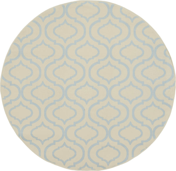 Homeroots 5' Gray Round Moroccan Power Loom Area Rug  Polypropylene 527704