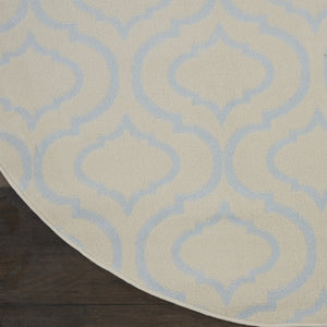 Homeroots 5' Gray Round Moroccan Power Loom Area Rug  Polypropylene 527704