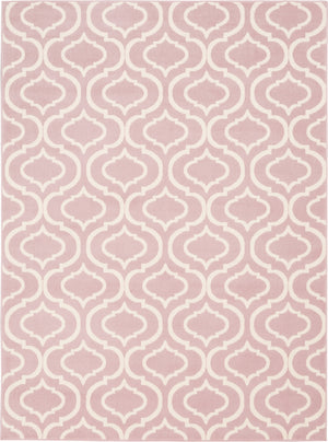Homeroots 5' X 7' Pink And Ivory Moroccan Power Loom Area Rug  Polypropylene 527708