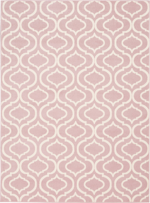 Homeroots 5' X 7' Pink And Ivory Moroccan Power Loom Area Rug  Polypropylene 527708