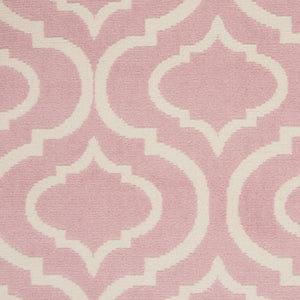HomeRoots 6' Pink and Ivory Moroccan Area Rug - Modern Power Loomed Design for Stylish Home Décor and Comfort 6' X 9' 527710