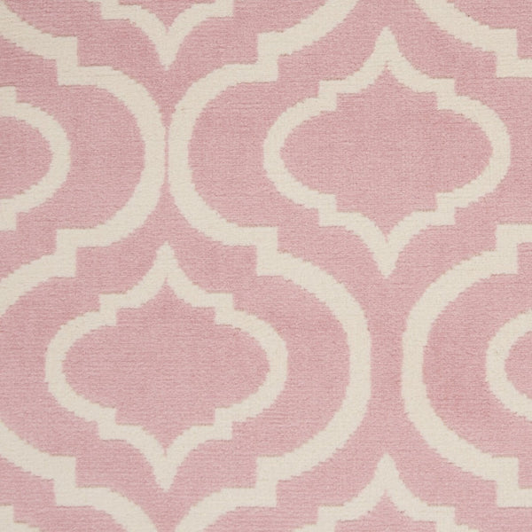 HomeRoots 6' Pink and Ivory Moroccan Area Rug - Modern Power Loomed Design for Stylish Home Décor and Comfort 6' X 9' 527710