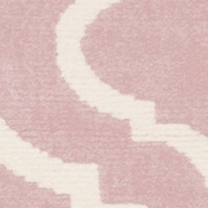 HomeRoots 6' Pink and Ivory Moroccan Area Rug - Modern Power Loomed Design for Stylish Home Décor and Comfort 6' X 9' 527710