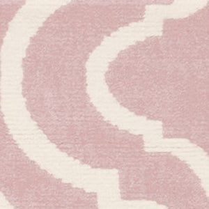HomeRoots 6' Pink and Ivory Moroccan Area Rug - Modern Power Loomed Design for Stylish Home Décor and Comfort 6' X 9' 527710